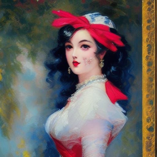 Impressionist Portrait with Luminous Layers and Smudged Stro...