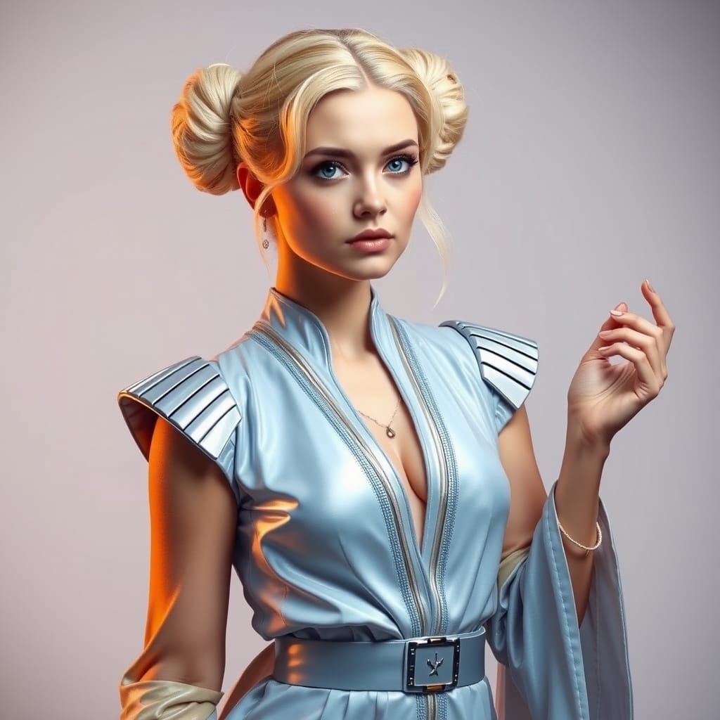 Cinderella as Princess Leia in Sci-Fi Style