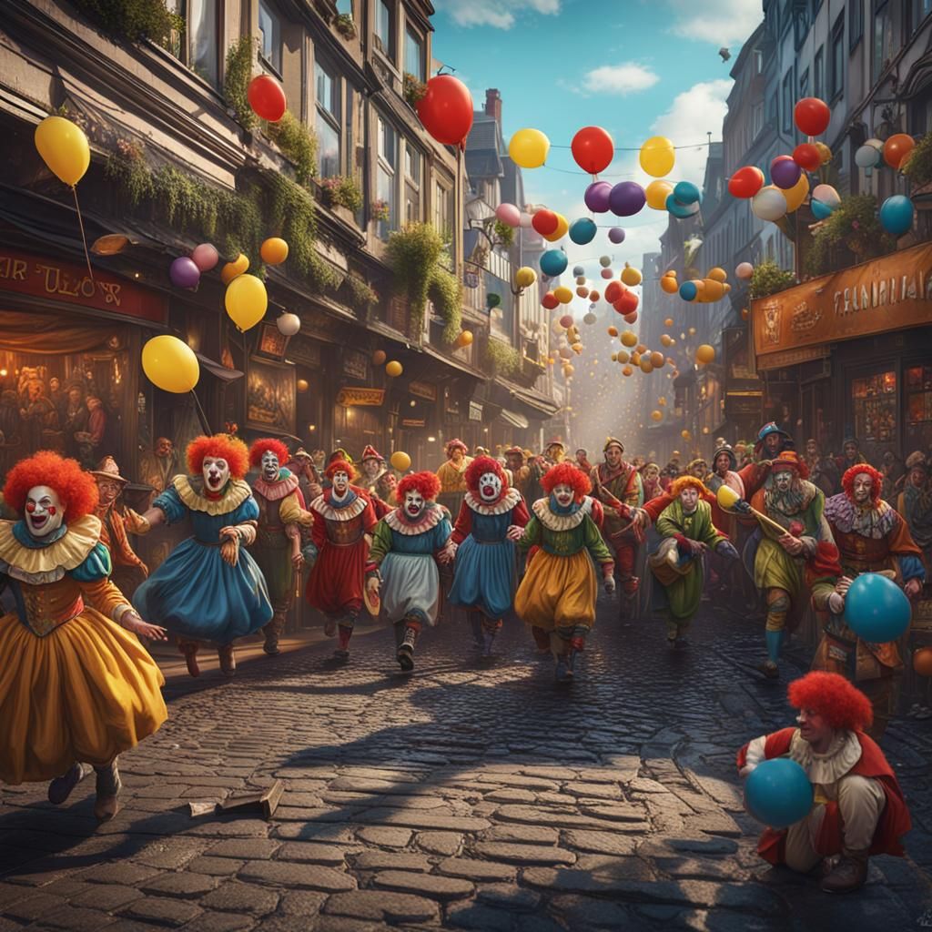 Colorful Karneval Parade in Cologne, Digital Art