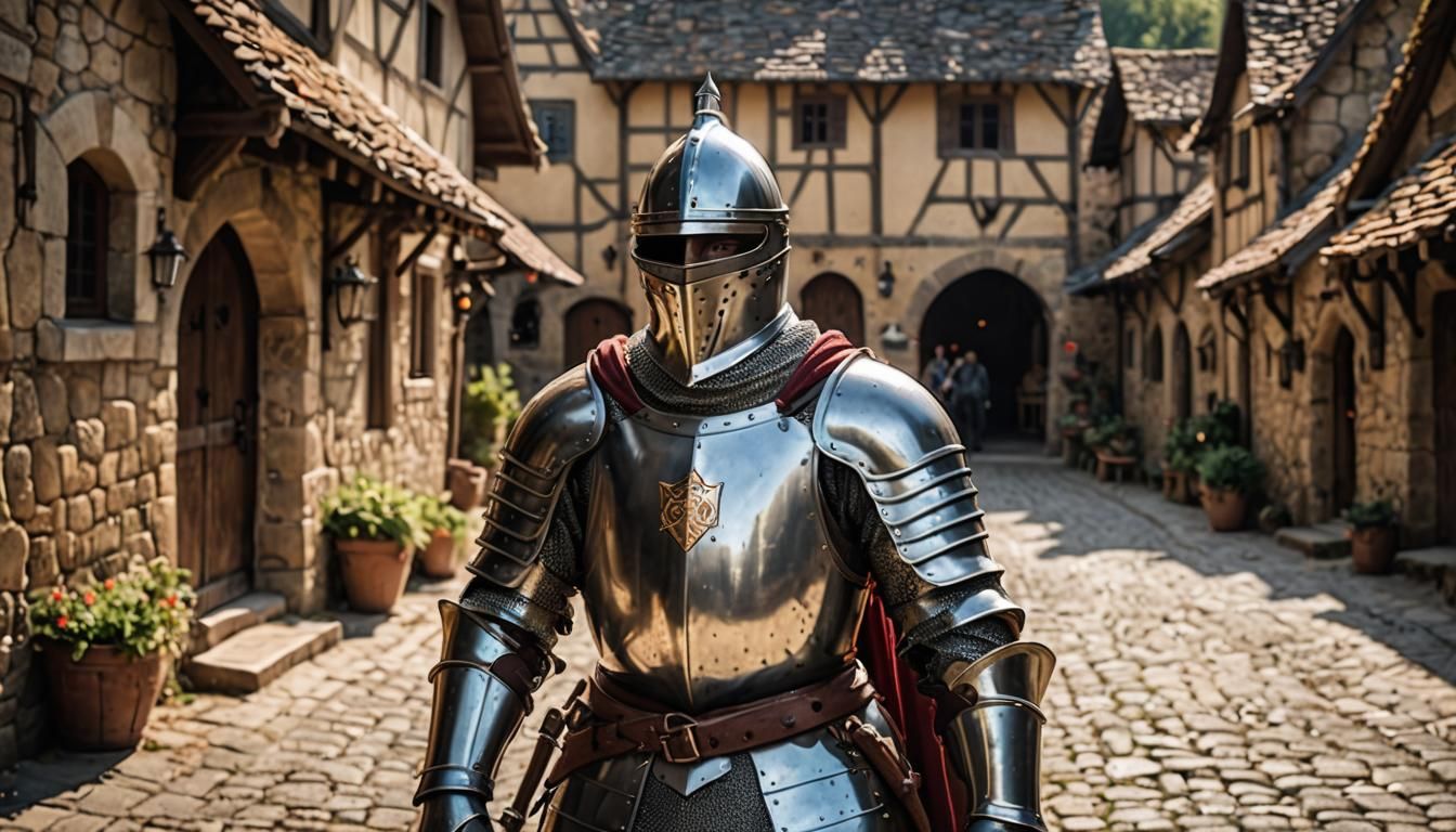 Medieval Knight in Shining Armor, Professional Photography