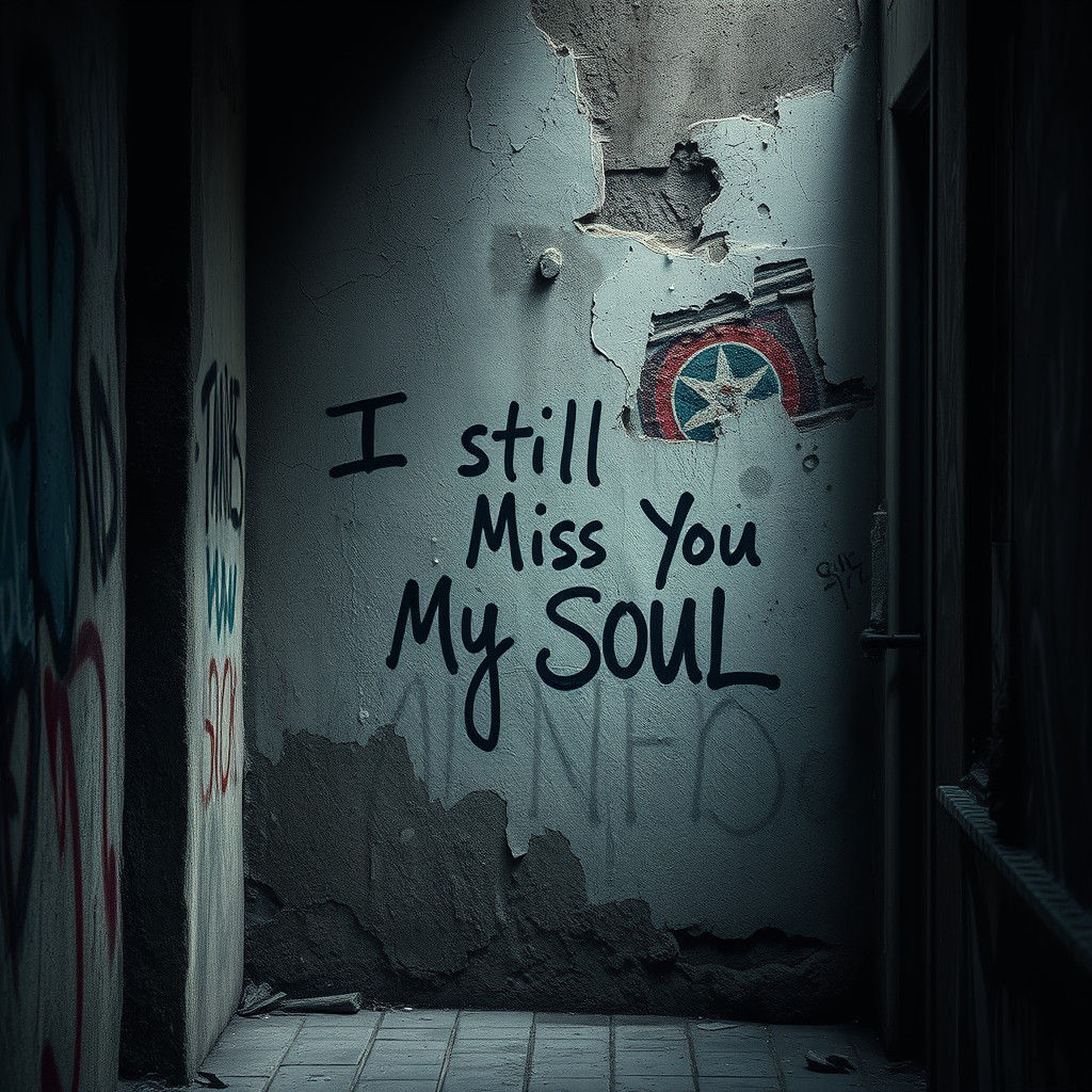 Graffiti Wall with Heartfelt Message in Hyperrealistic Style