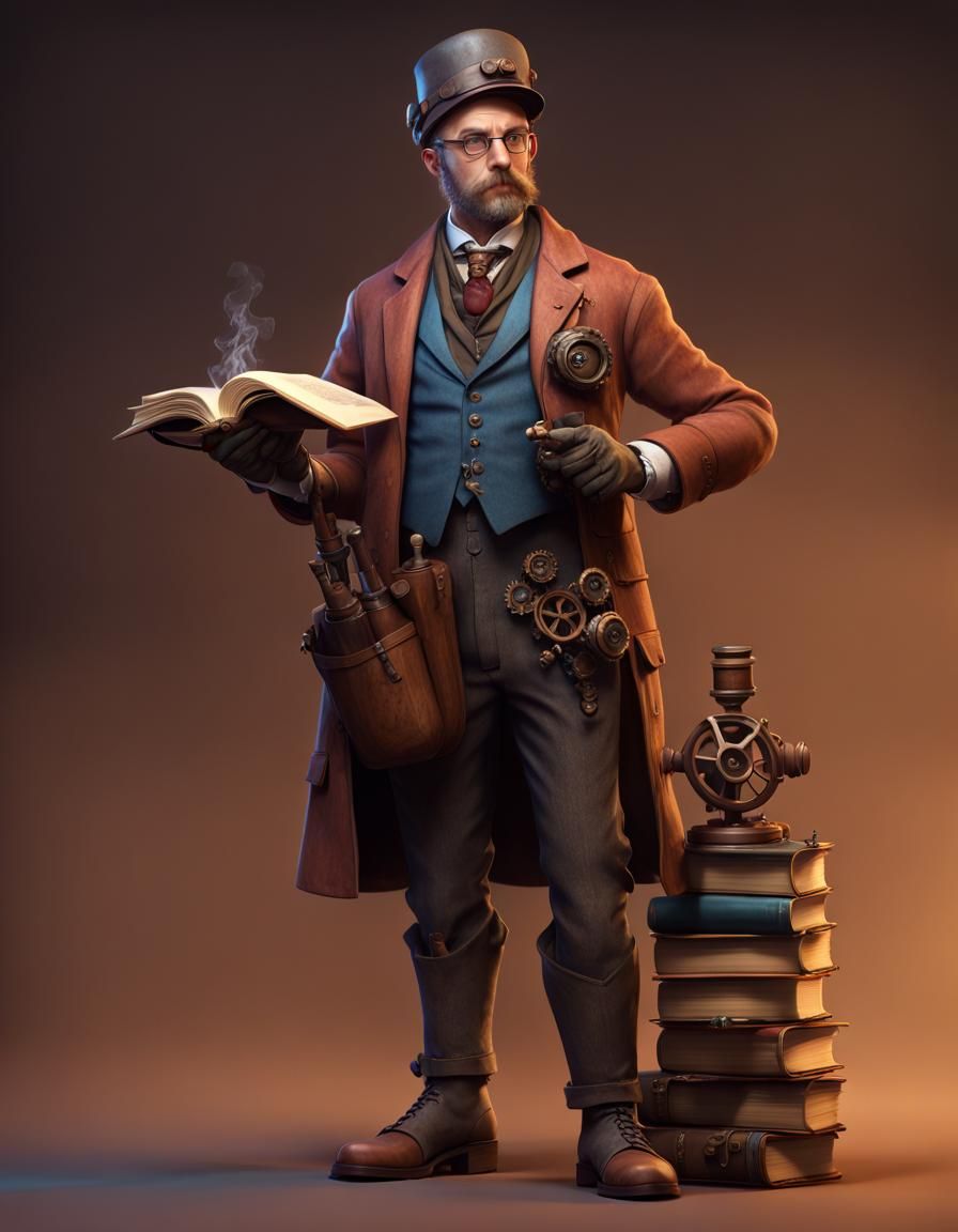 Artificer Engineer Teacher in Detailed Matte Painting
