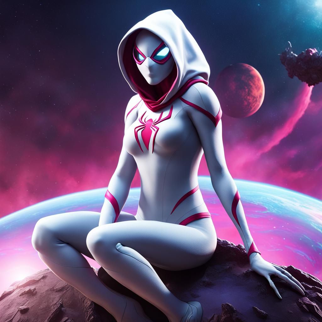 Spider-Gwen as Colossal Giant Woman in Space