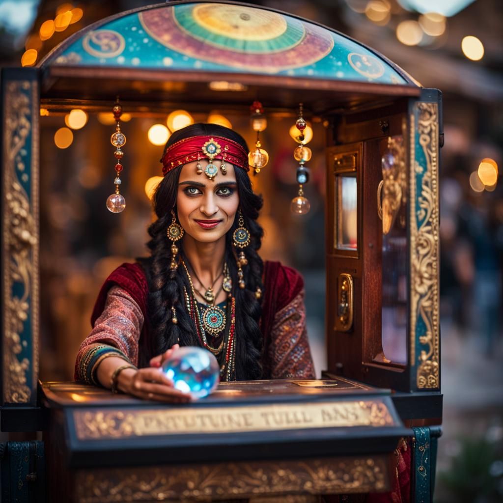 Gypsy Animatronic Fortune Teller with Crystal Ball