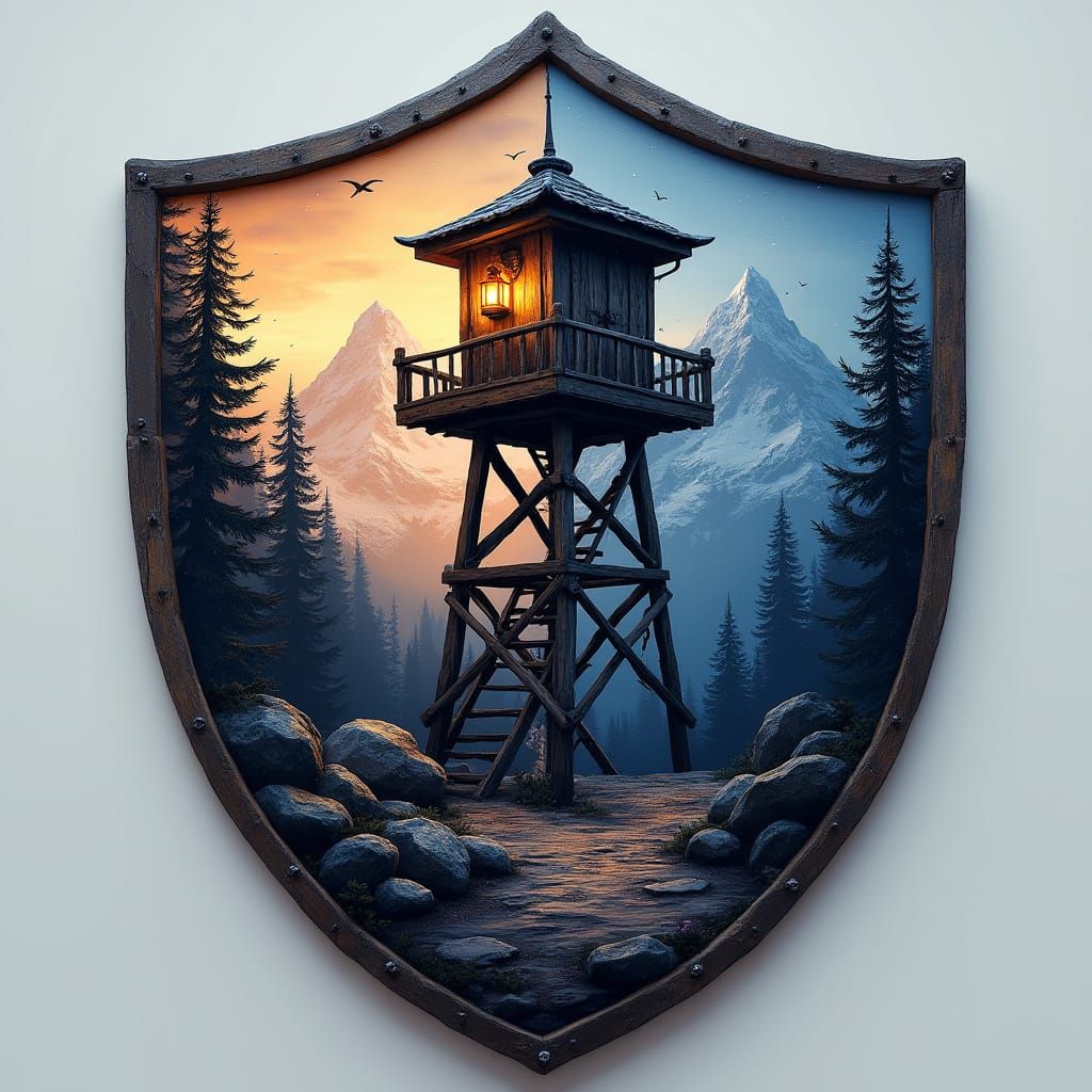 Fantastical Watchtower Concept Art in Dreamlike Landscape