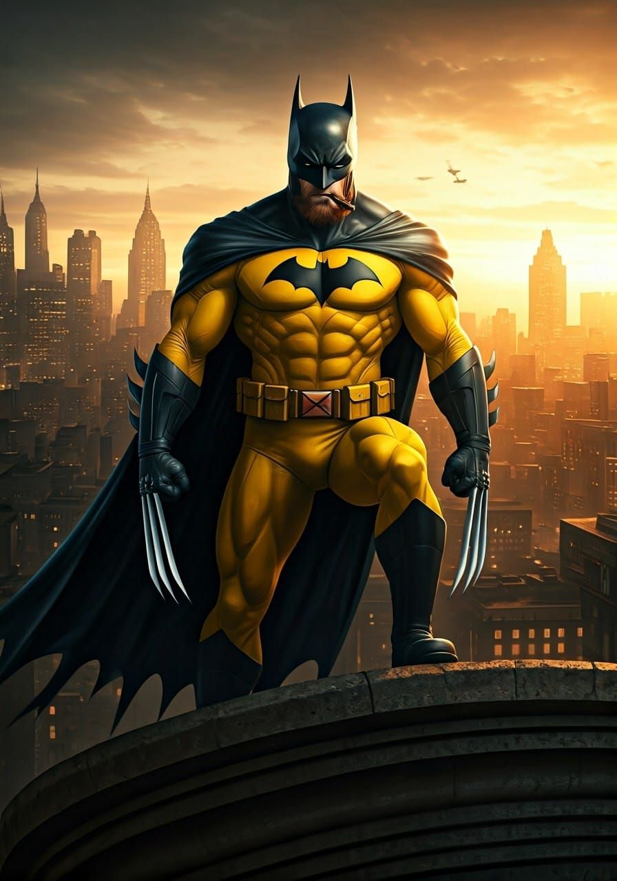 Batman as Wolverine in Gotham: Digital Matte Painting