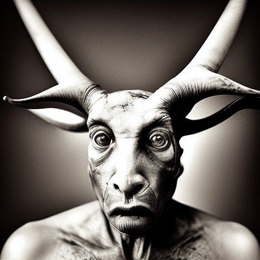 Baphomet Portrait in Haunting Photographic Style