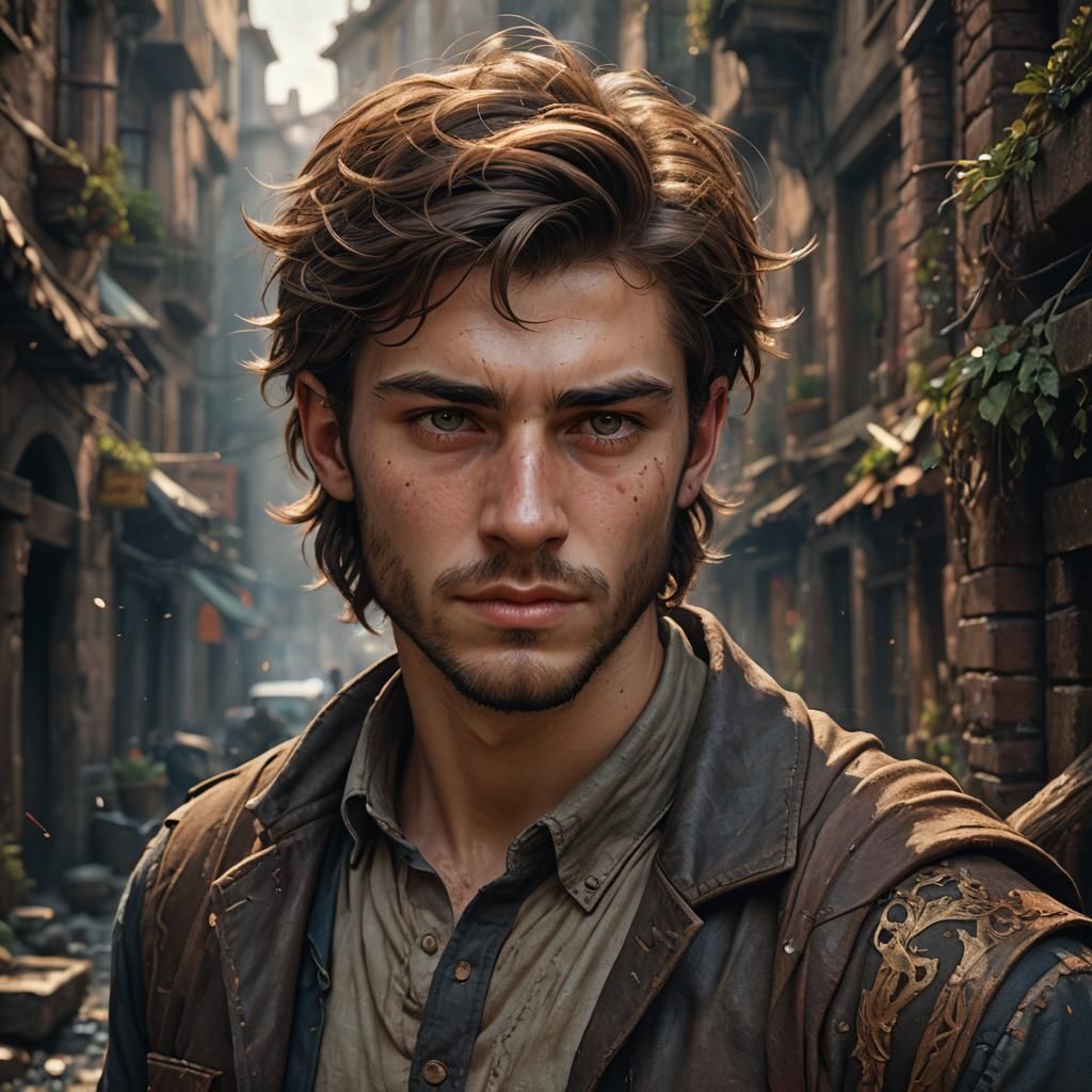 Hyperrealistic Portrait of a Charming Young Man