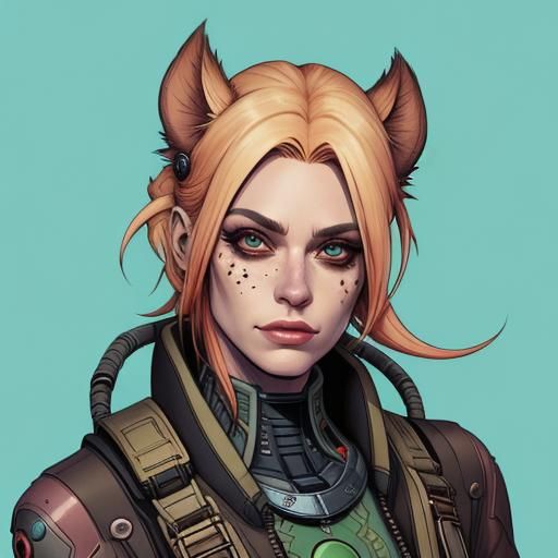 Grotesque Cute Sci-Fi Western Comic Portrait