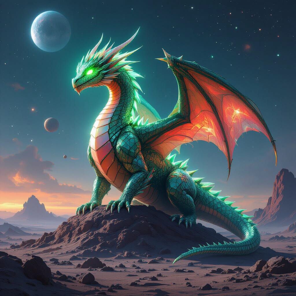 Crystalline Dragon Surveying Nebula Exoplanet