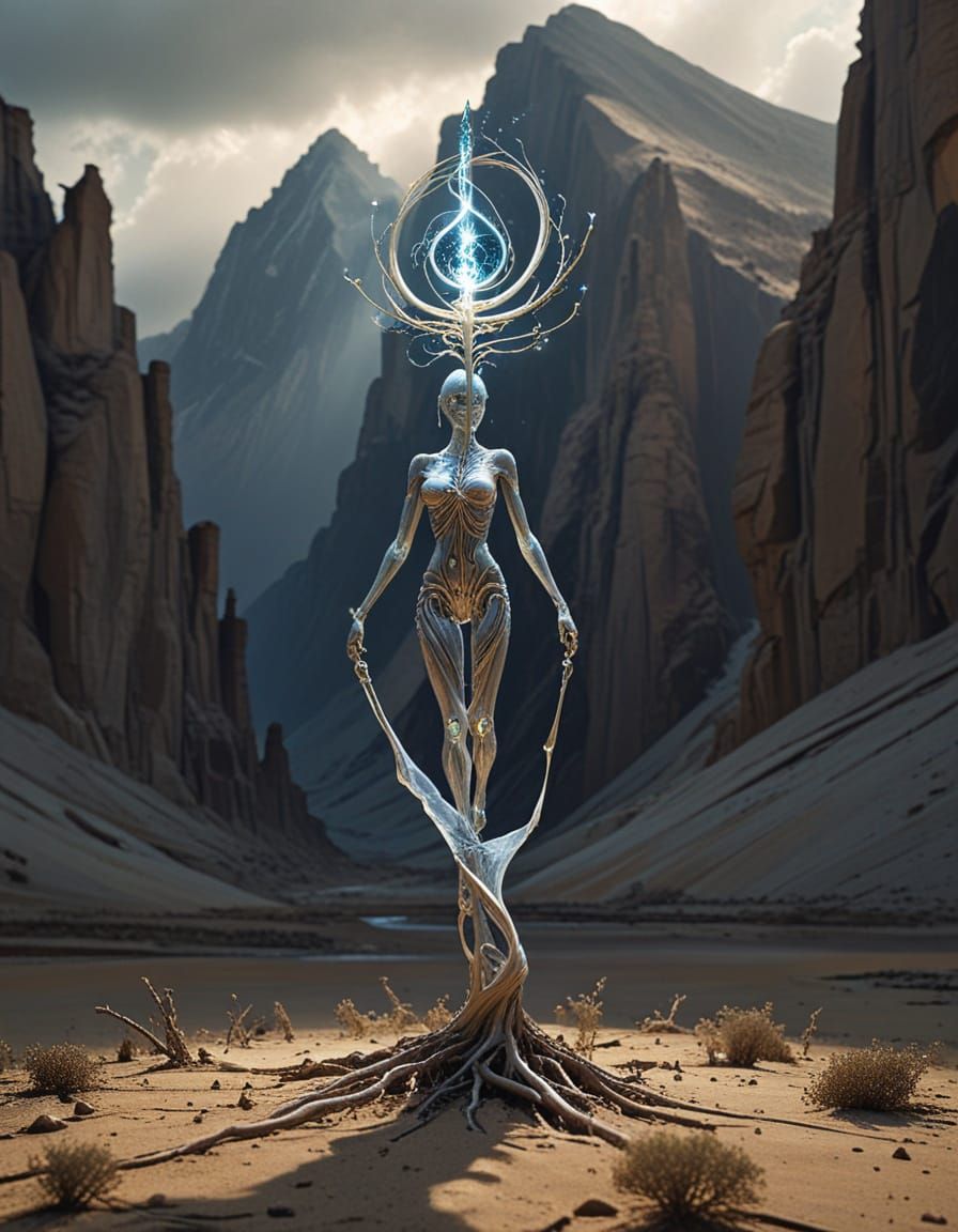 Ethereal Angelic Being with Floating Head