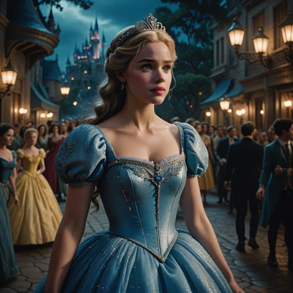 Ethereal Cinderella in Cinematic Film Noir Style