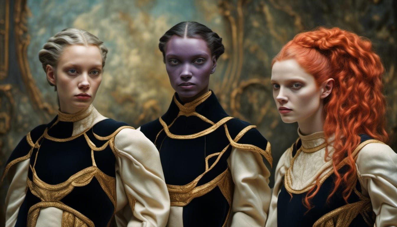 Hyperrealistic Party Featuring Aliens in Old Master Painting...