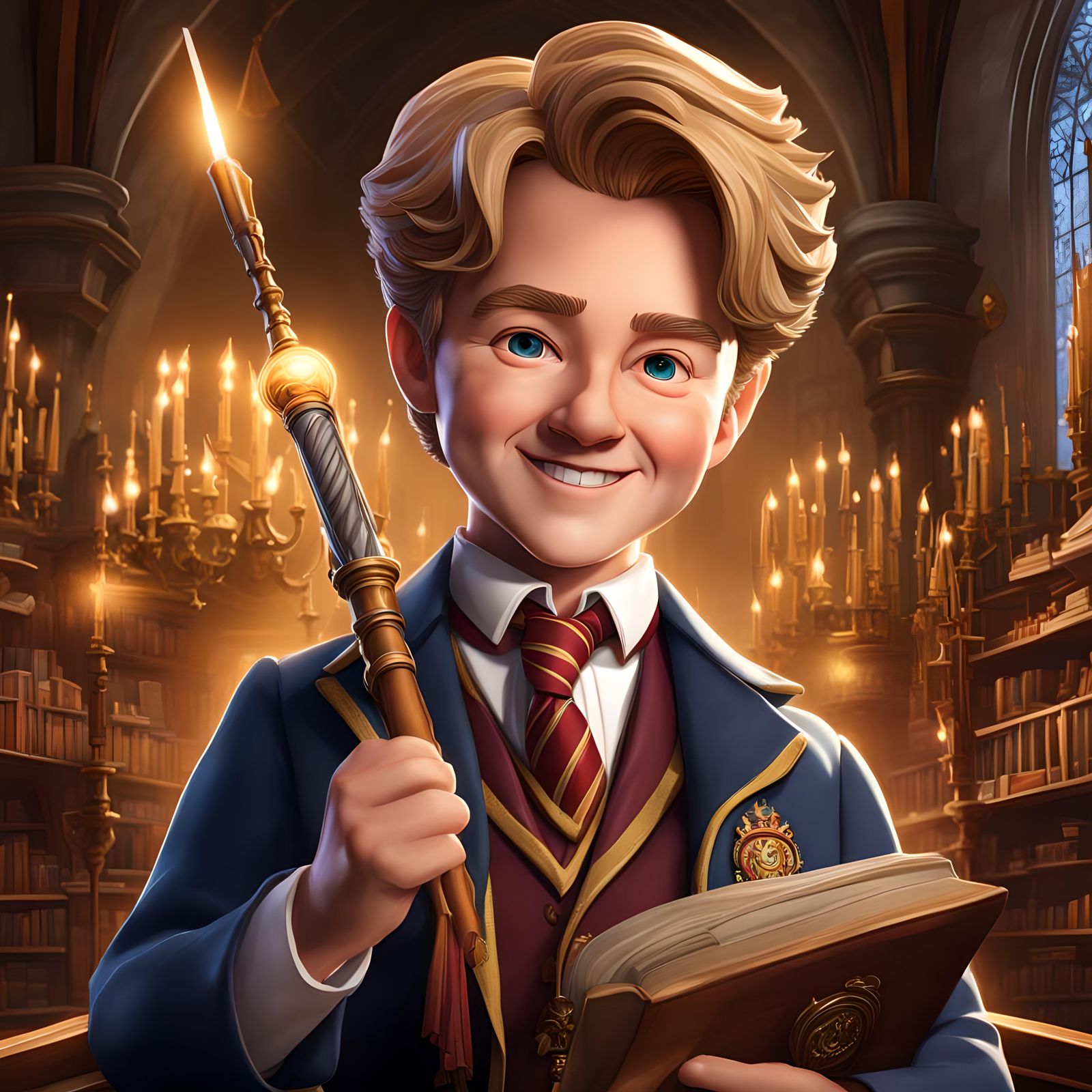Gilderoy Lockhart Bobblehead in Hogwarts Classroom