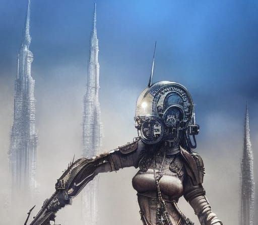 Clockpunk Crystal Bonsai Village: Digital Matte Painting