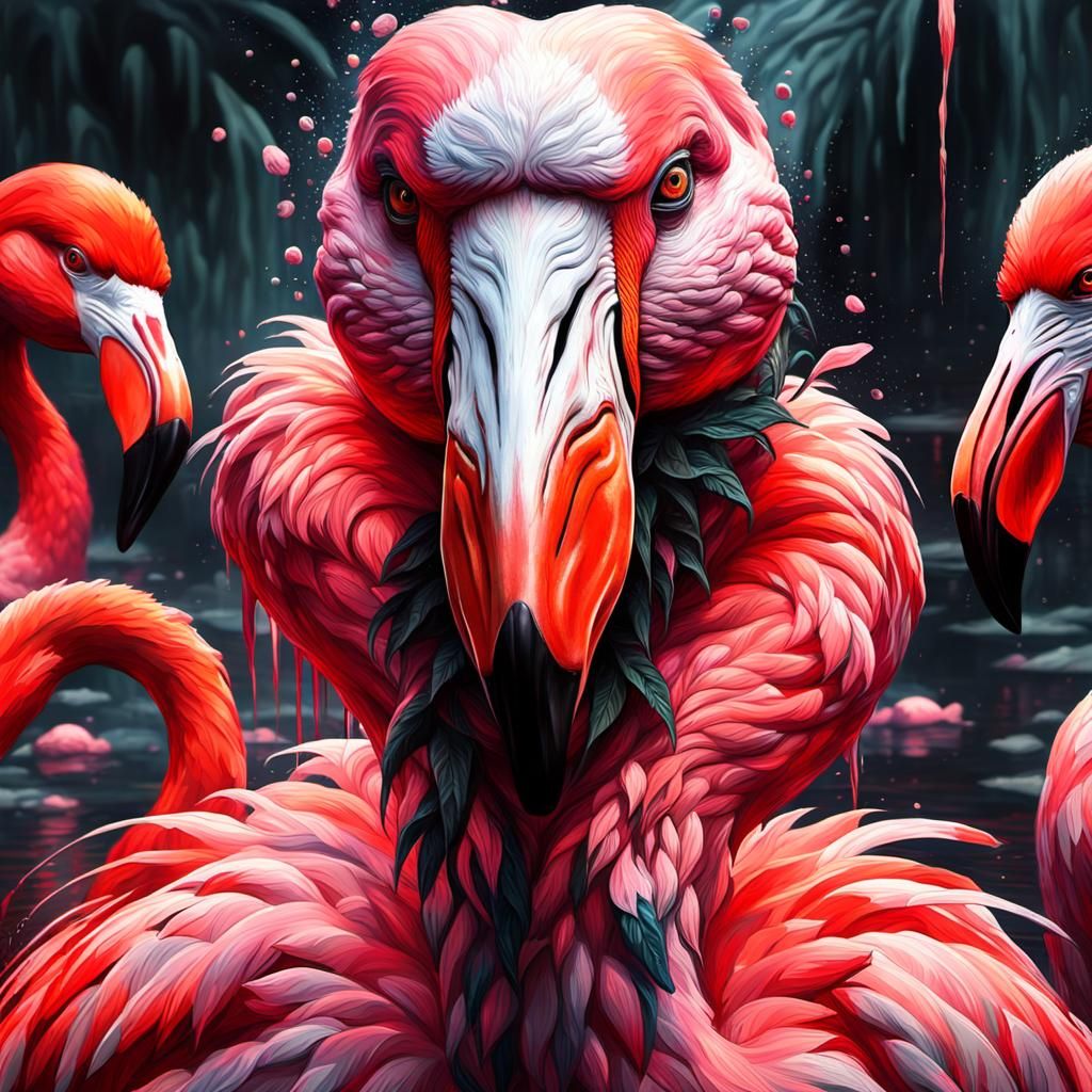 Grotesque Flamingo: Cannibalistic Gothic Impressionism