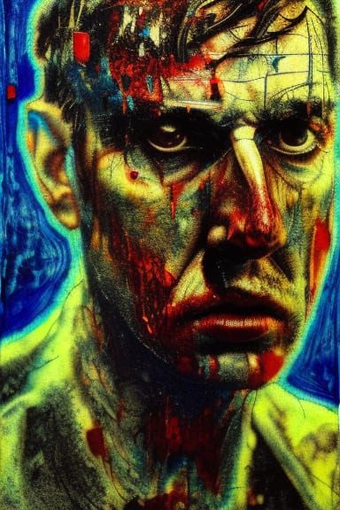 Eldritch Portrait with Cracked Skin, Digital Art