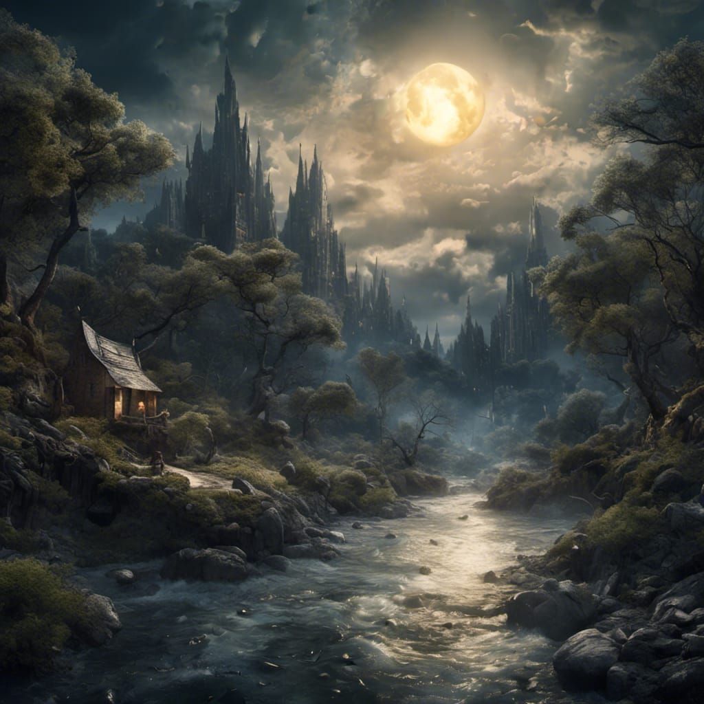 Evocative Matte Painting Inspired by Moon River Song