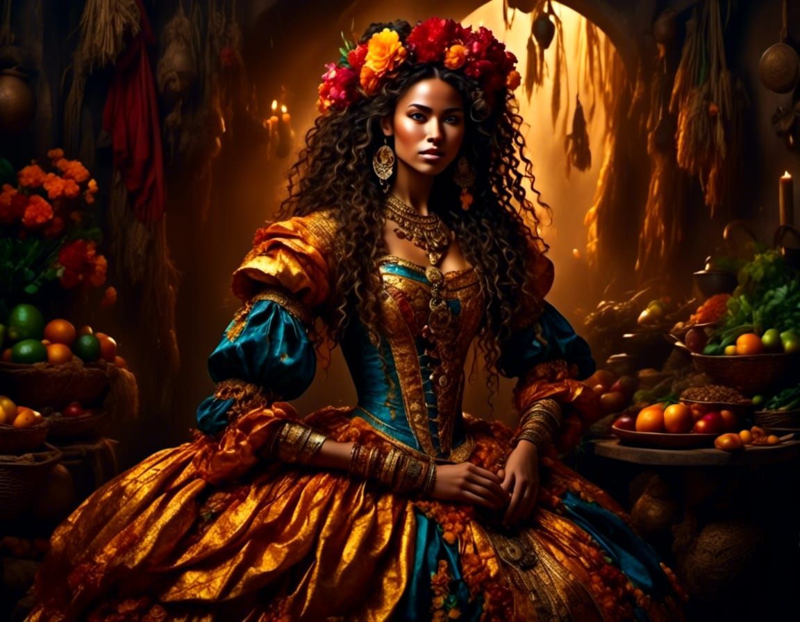 Colombian Woman Portrait in National Geographic Style