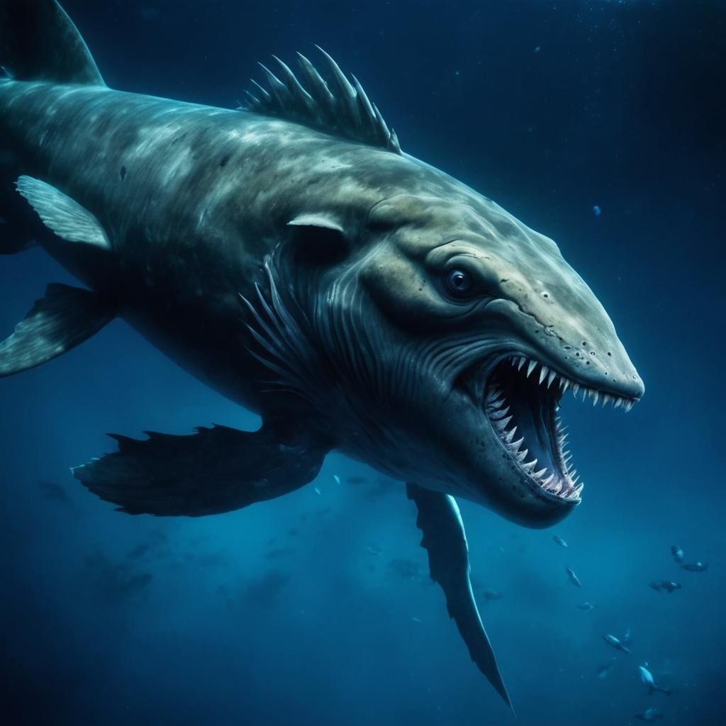 Gigantic Sea Animal Underneath Ocean Surface