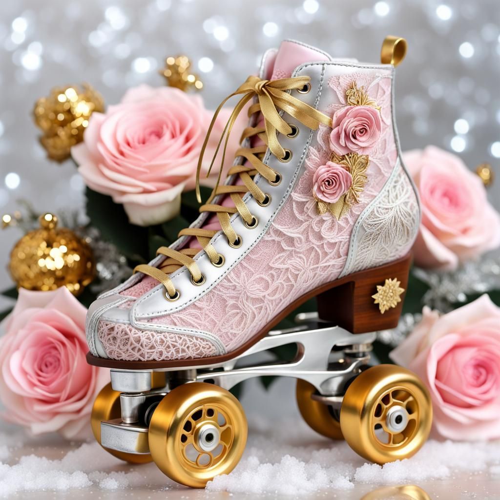 Lace Roller Skate on Ice in a Christmas Dream