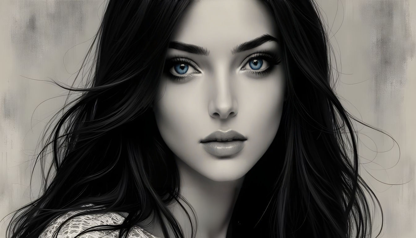 Monochrome Portrait of a Beautiful Woman