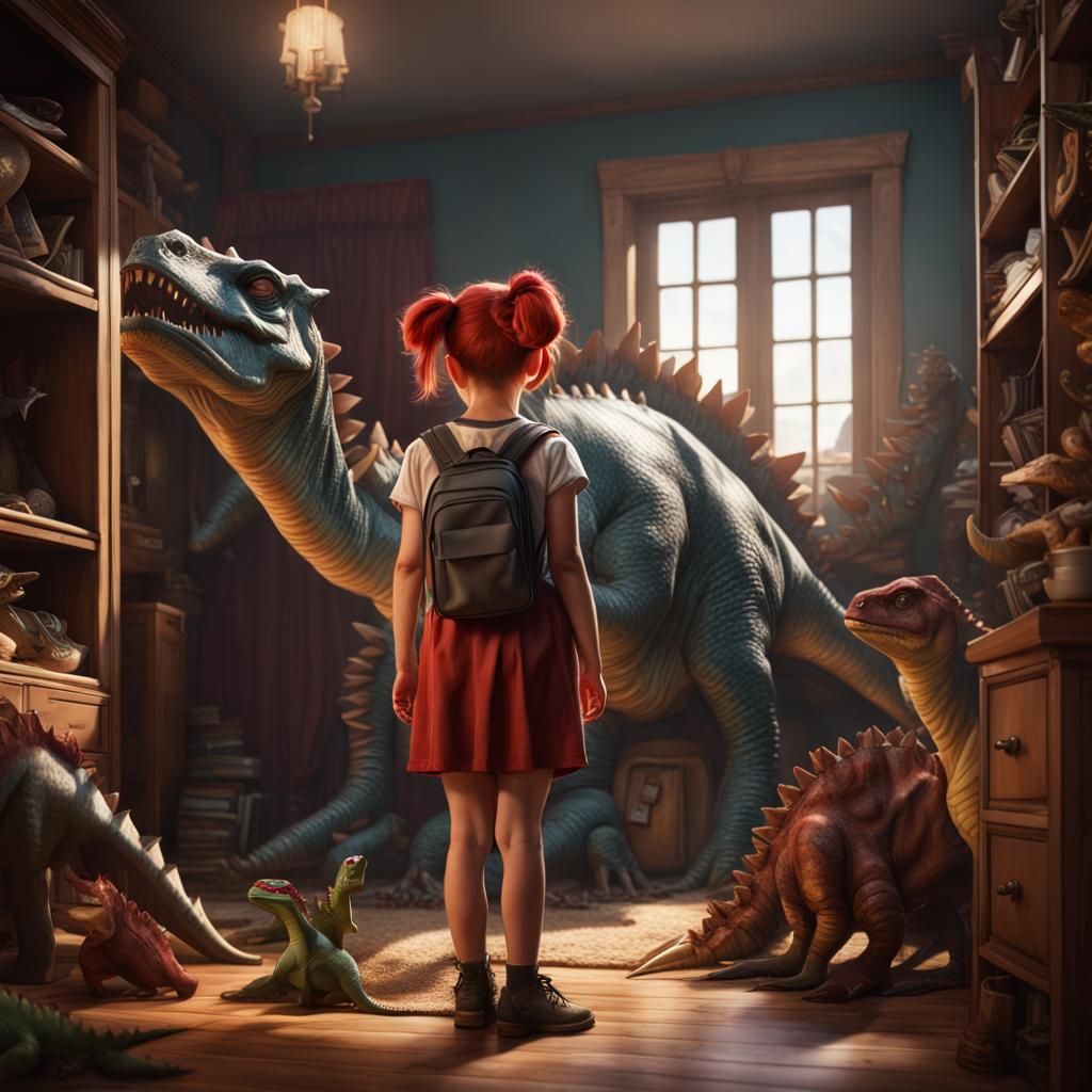 Girl Hides Triceratops in Dinosaur-Filled Closet