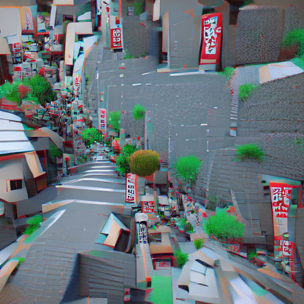 Vibrant 8K 3D Street Scene