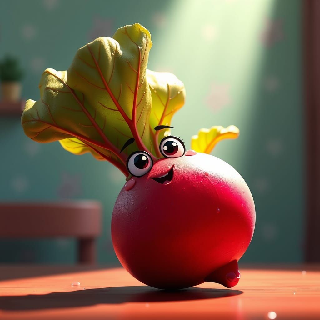Vibrant Rhubarb Concept Art in Cartoonish Realism