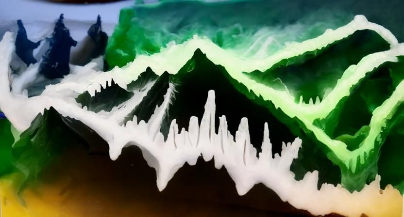 Eerie Mountain Range Inspired by Horror Art