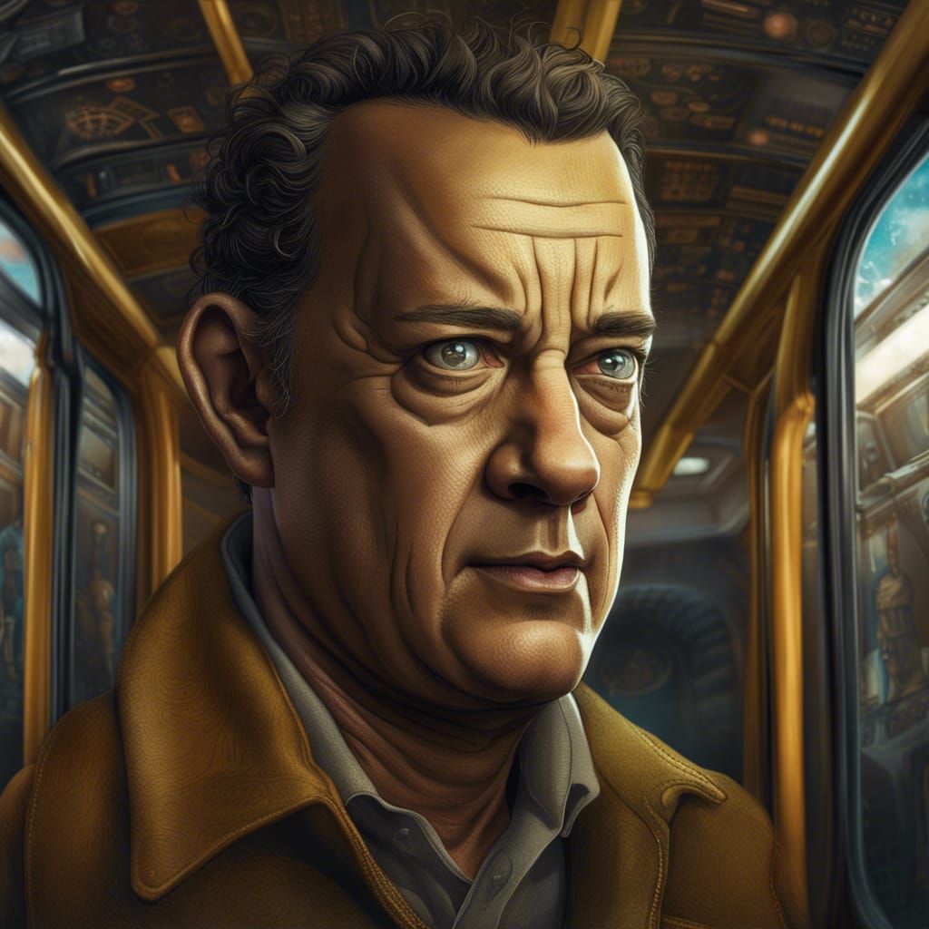 Tom Hanks as a Bus: Detailed Pixar Render