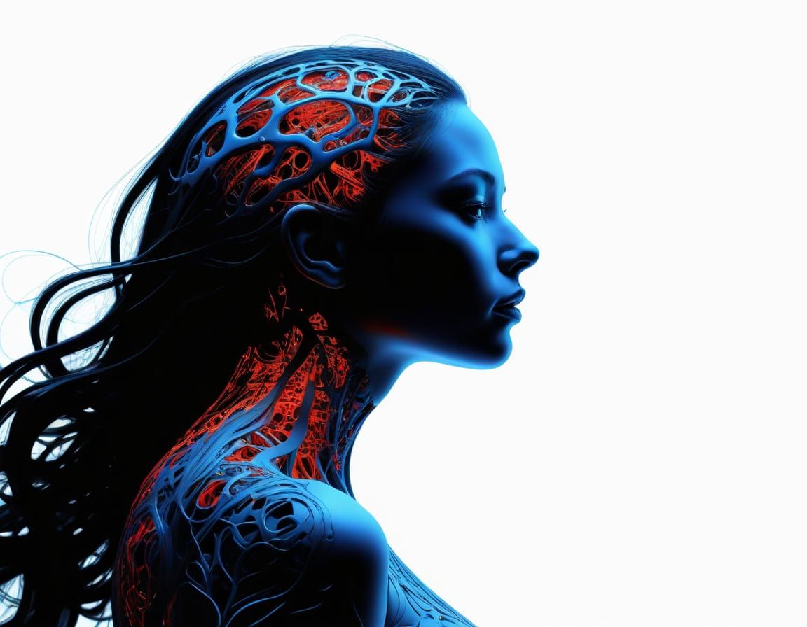 Surrealistic Portrait in Ghoulish Engine and Vascular System...