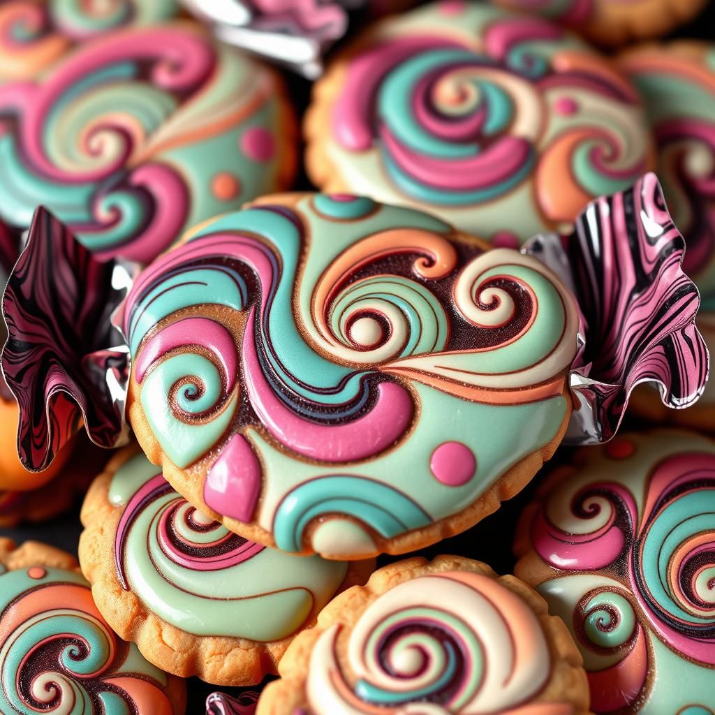 Whimsical Cookies in Abstract Fractal Packaging