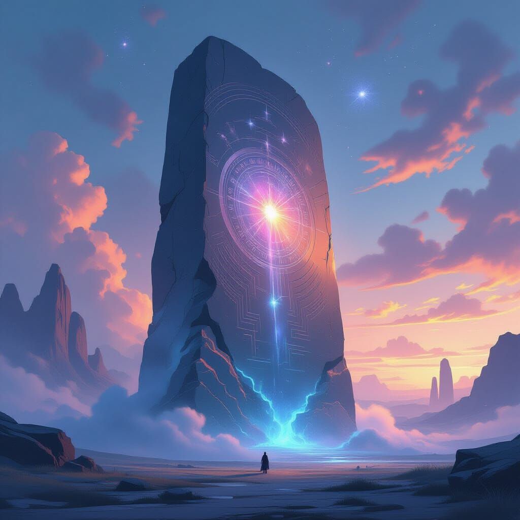 Ancient Monolith in Ethereal Dreamscape