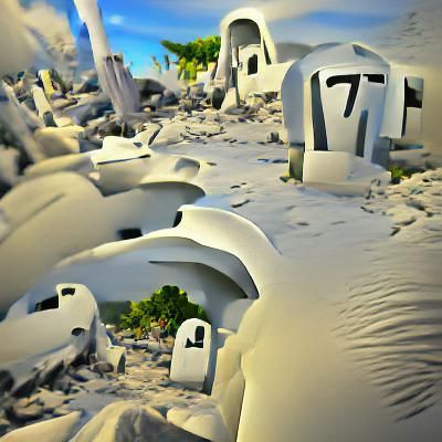 Ethereal Floating Island in a Barren Landscape