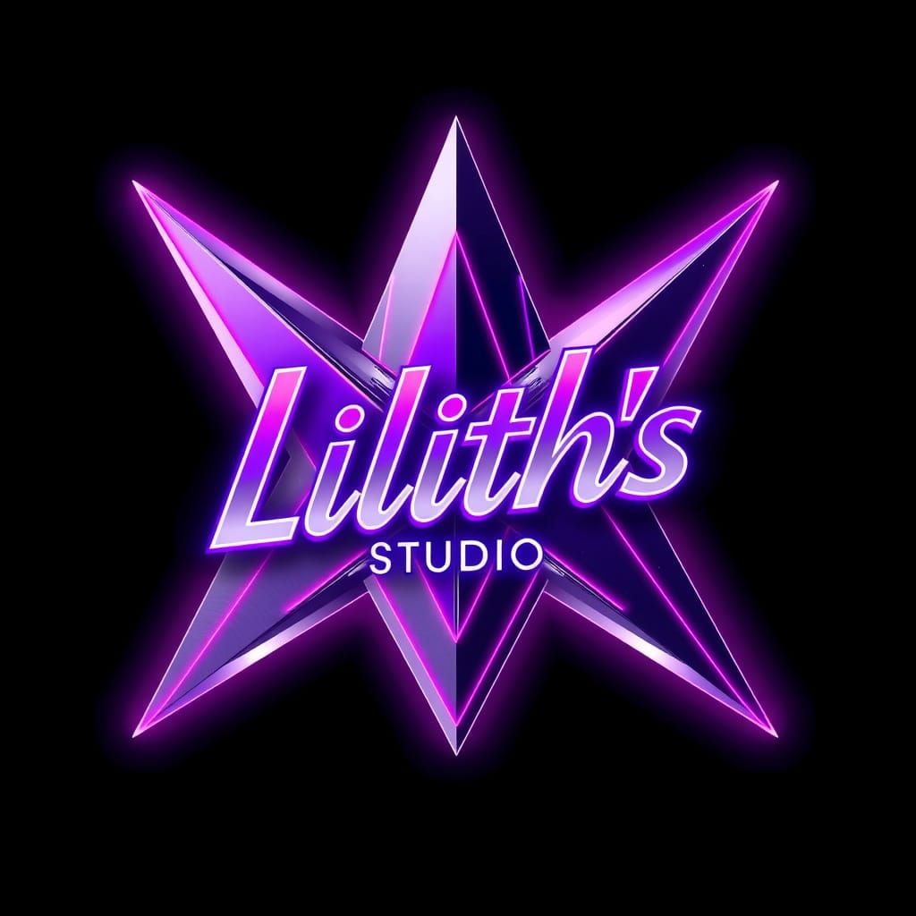Futuristic Metallic Logo with Purple Neon Glow