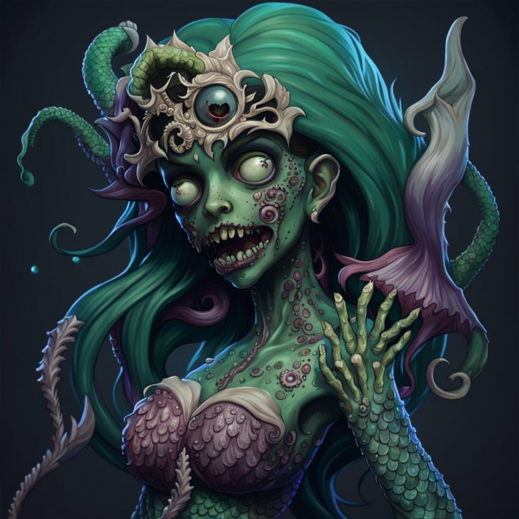 Eldritch Zombie Mermaid Artstation Masterpiece