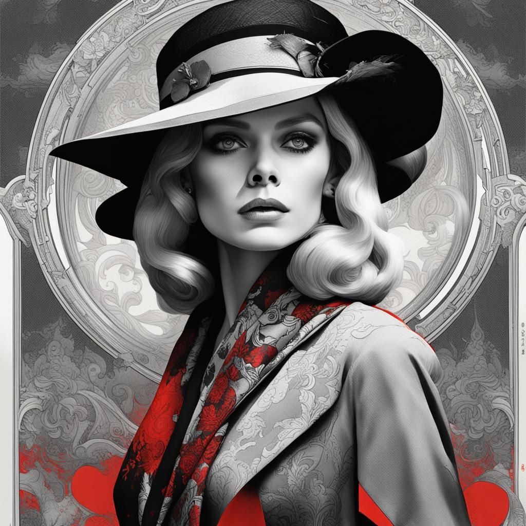 Stylish 1960s Portrait with Dynamic Lighting