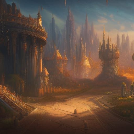 Fantastical Food in Detailed Matte Painting Style