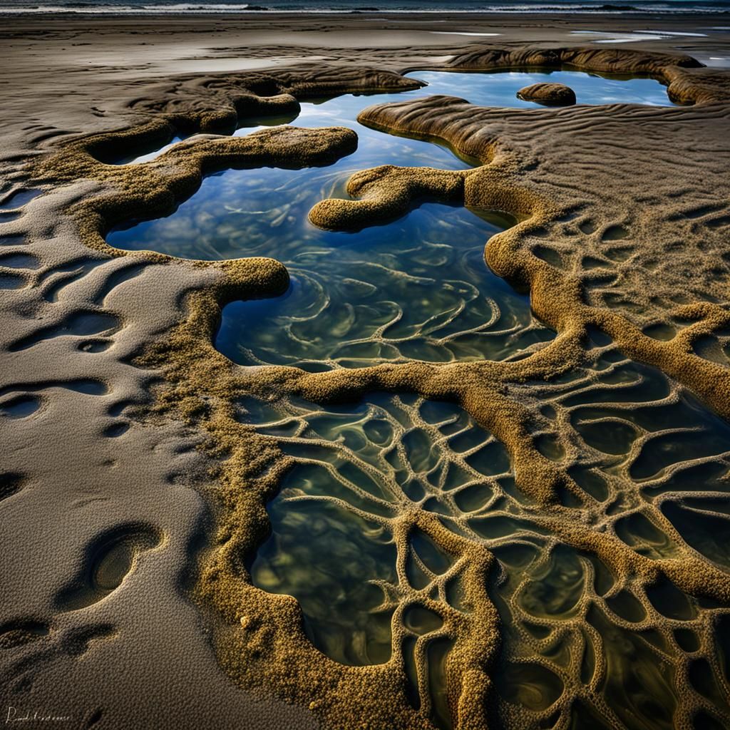 Oregon Tidal Pool: High-Resolution Beach Photograph