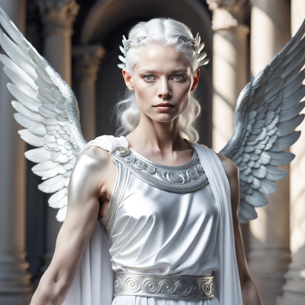 Albino Earth Angel in Greco-Roman Toga