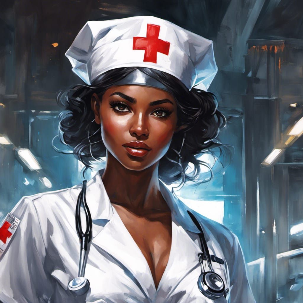 close up shot portrait of beautiful adorable black girl nurs...