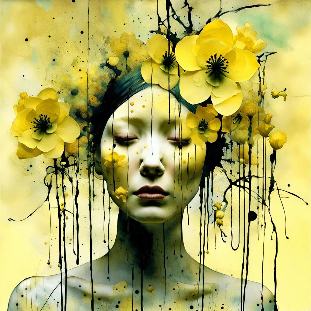 Pale Yellow Flowers in Claymation Style