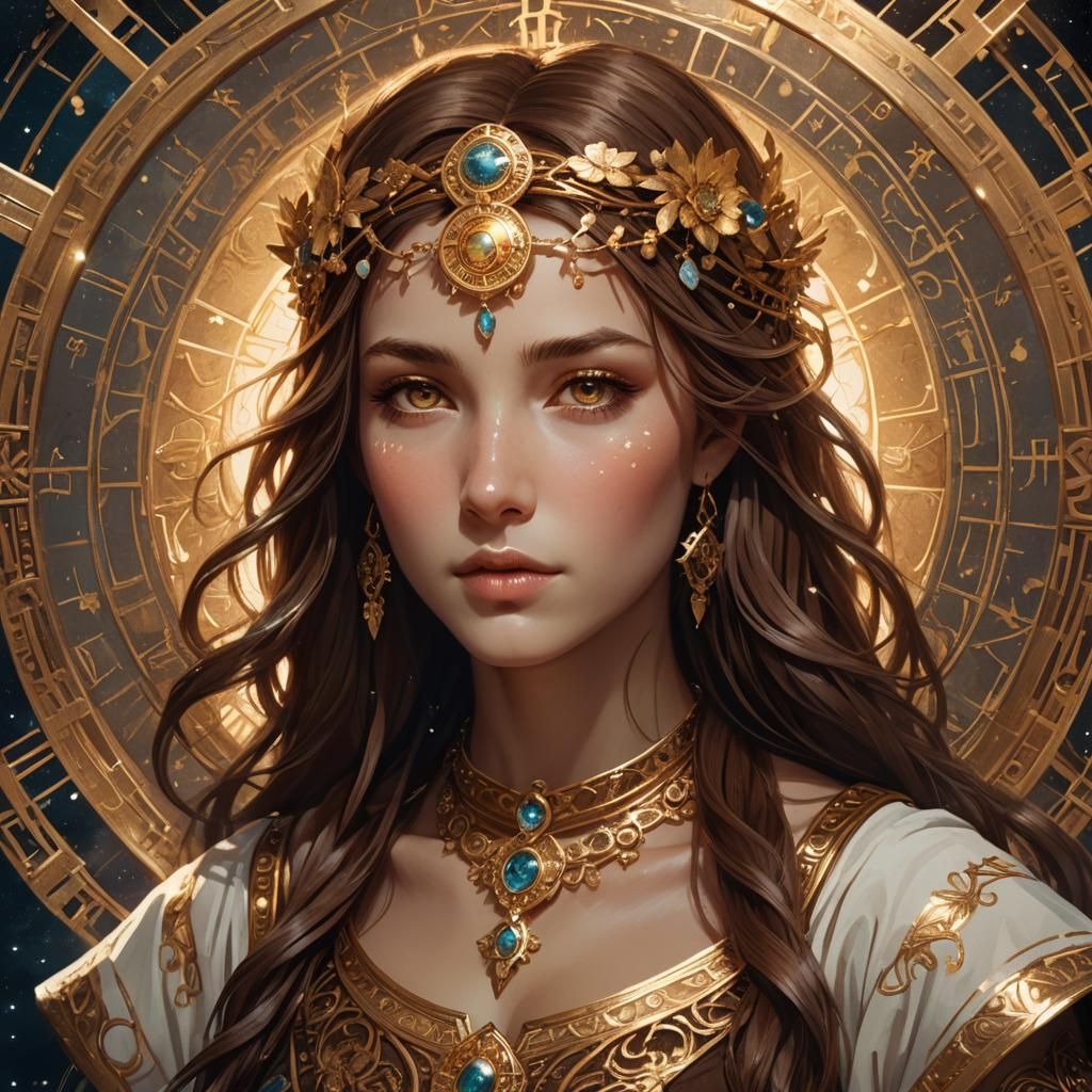 Zodiac Goddess Virgo in Fantasy Art Style