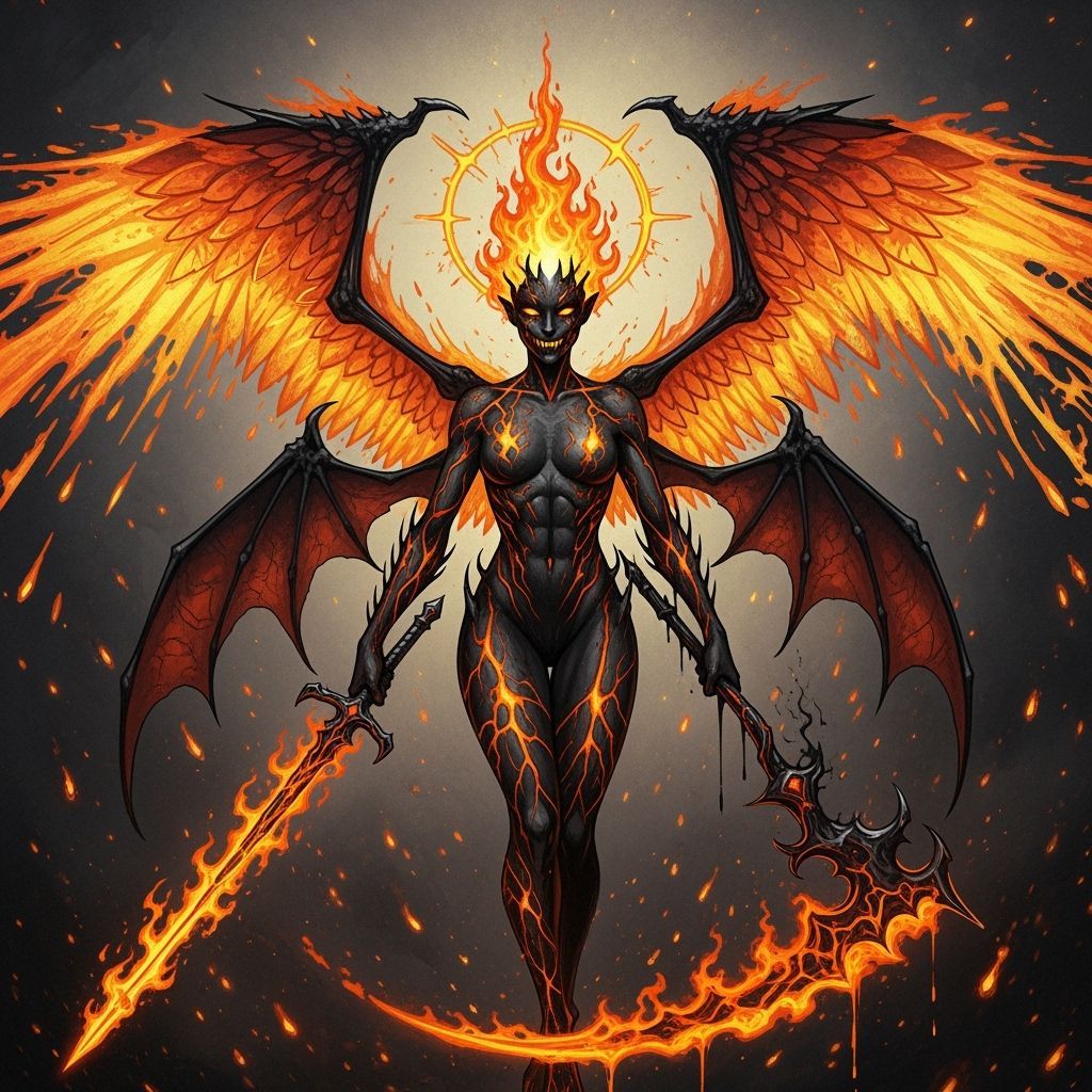 Fiery Angel Transforms Into Obsidian Nightmare
