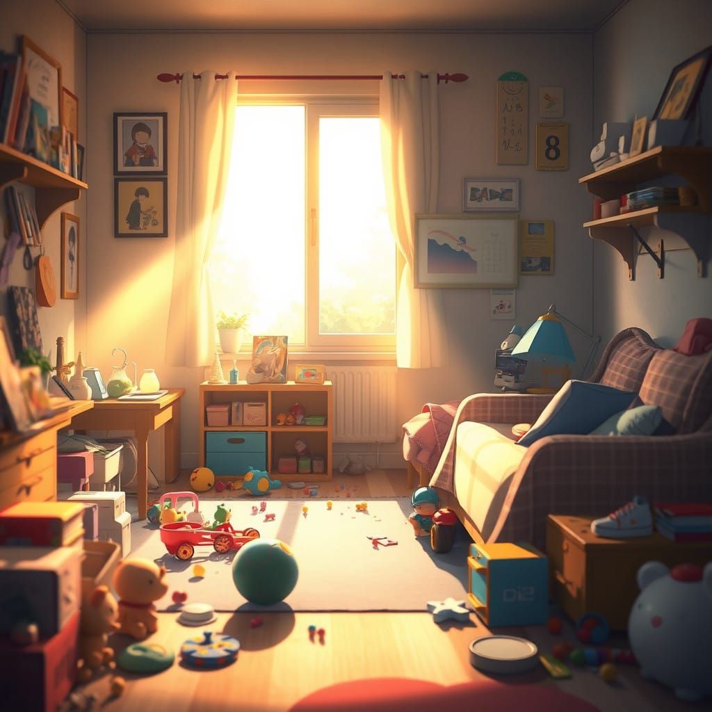 Timeless Childhood Memories in Vibrant Anime Style