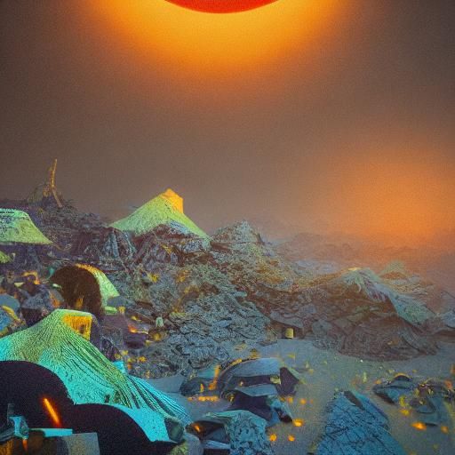 Desert Highway at Night in Dark Fantasy Style