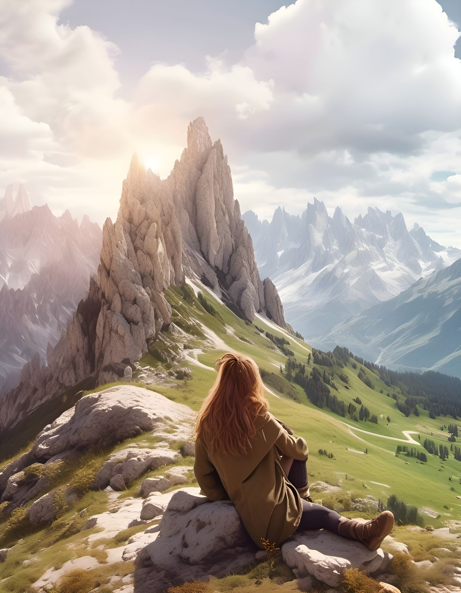 Watercolor - listening to the silence of the Dolomites