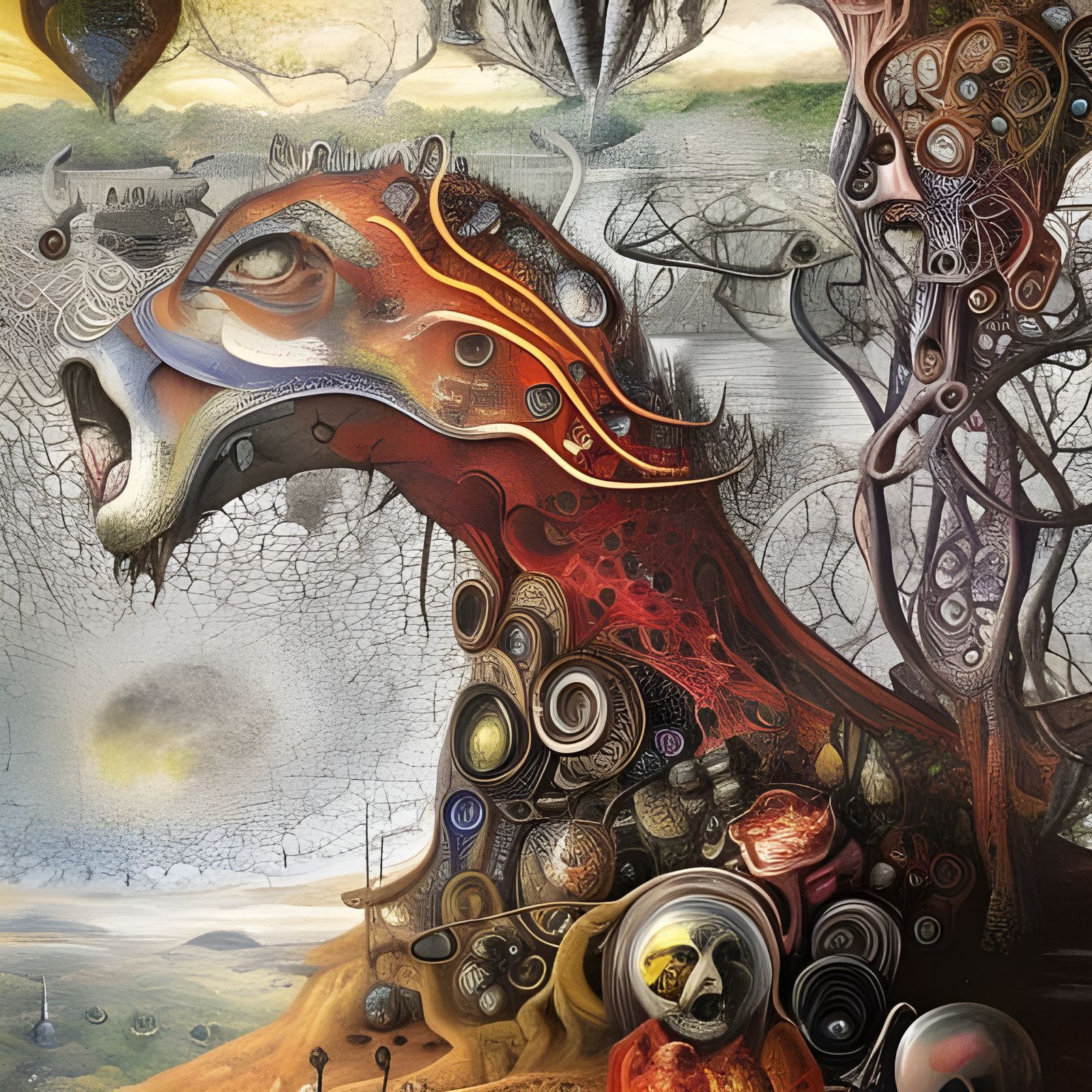 Surreal Post-Apocalyptic Wonderland in Gothic Style