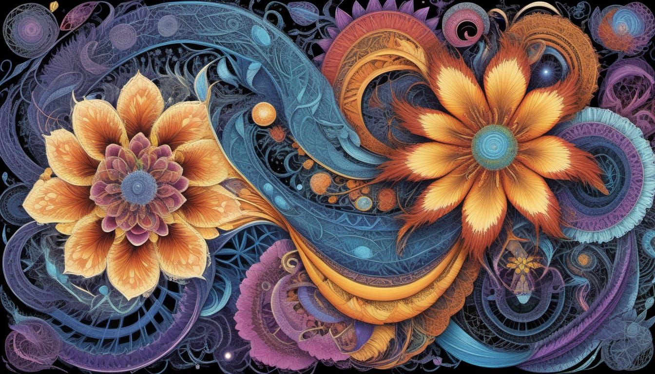 Quantum Zentangle: Fractal Flora in Full Bloom